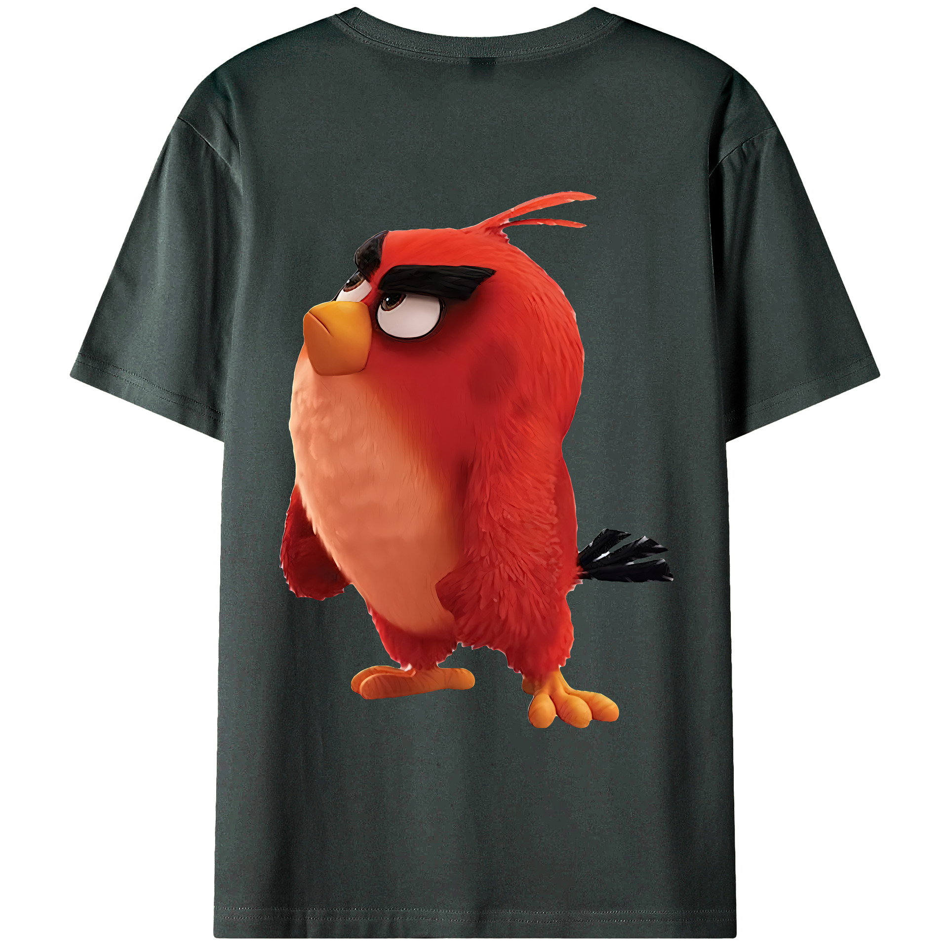 （画像用） Angry Birds アングリーバード 綿100％ メンズ半袖Tシャツ（バックプリント） 通気性